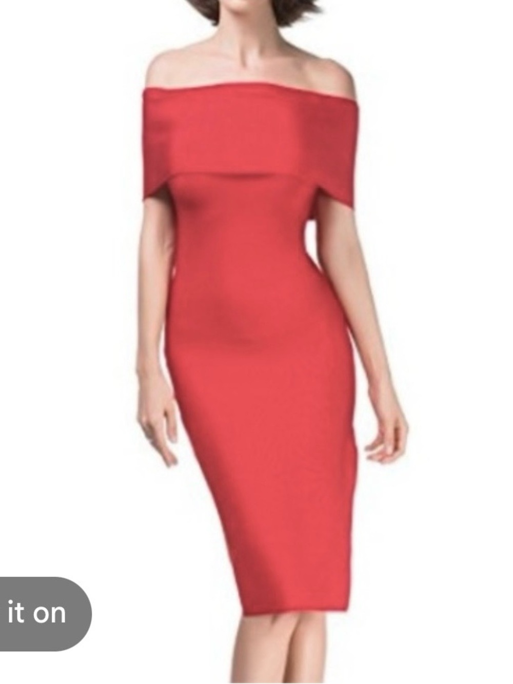 Gianni Bini Orange Off-Shoulder Midi Dress